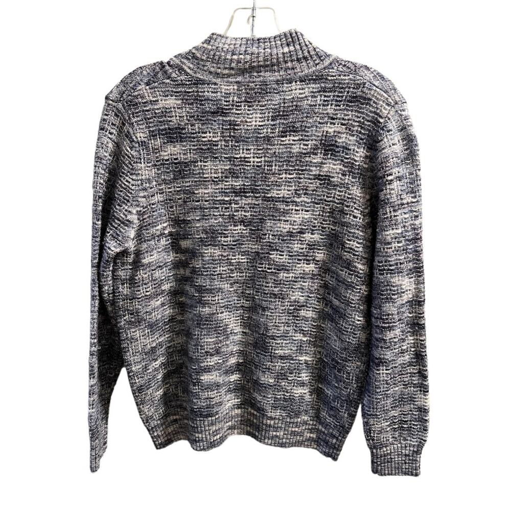 Drapes & Damons Quarter Zip Pullover Sweater Sz Mp Petite Blue White Knit Comfy - Picture 8 of 9